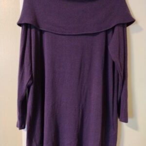 Chico's Rich Purple Cowl Neck Sweater